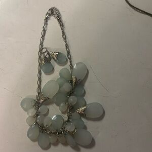 Green necklace and matching earrings